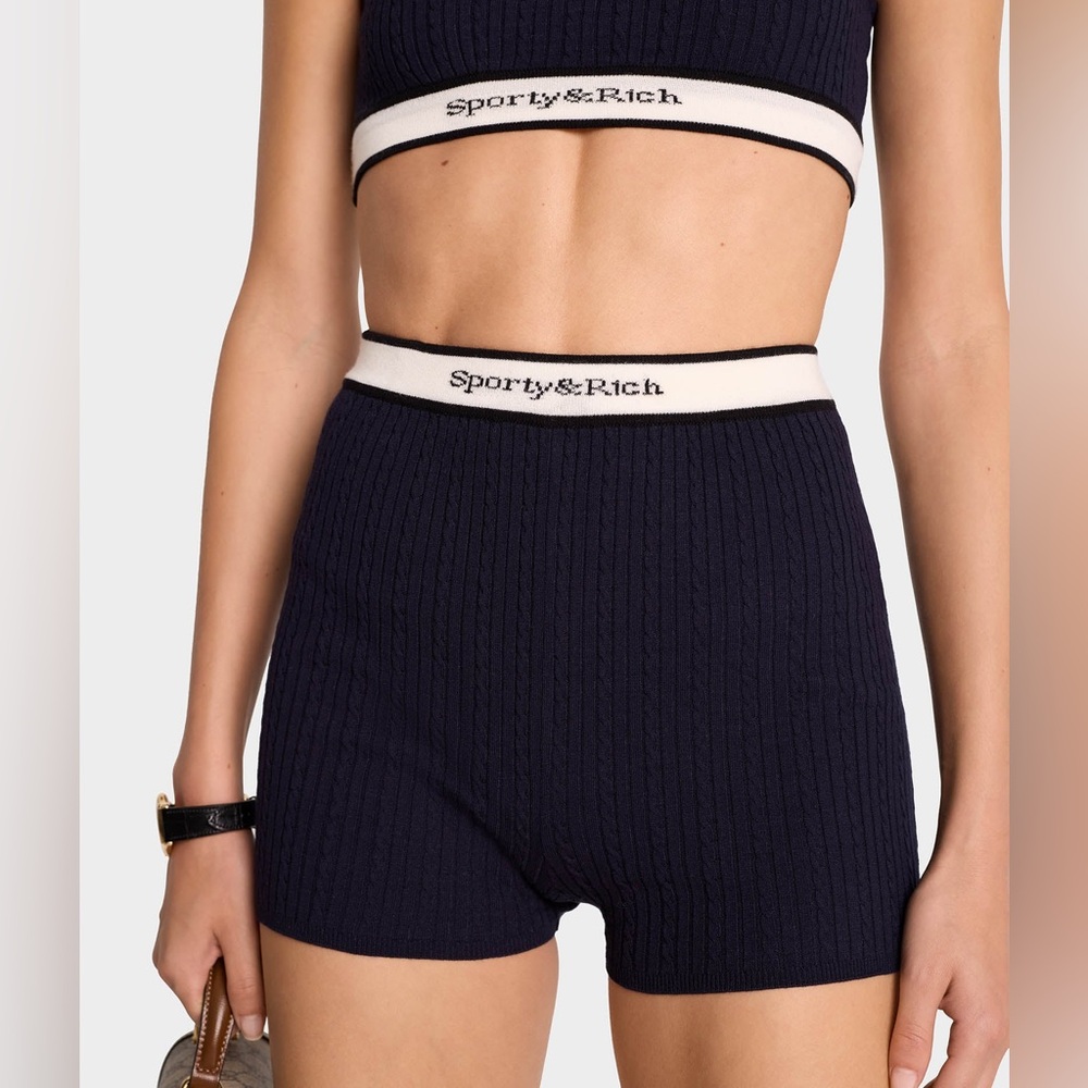 Sporty&Rich cable knit biker shorts